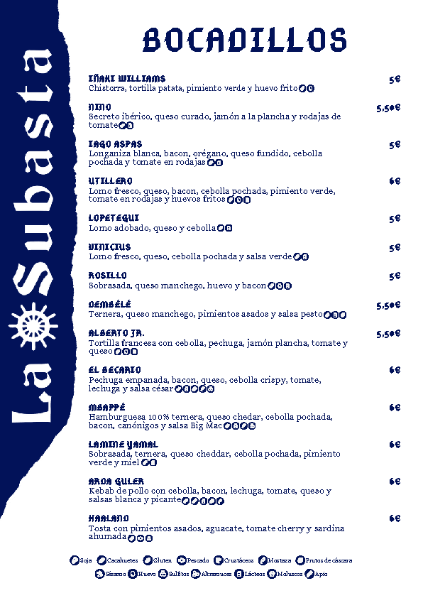 acae2e0c carta bocadillos, La Subasta